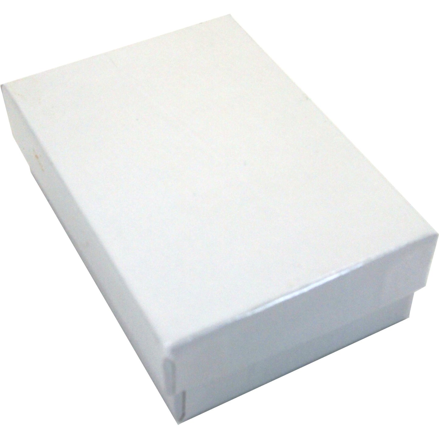 Cotton Filled Jewelry Gift Boxes White 3 1/4"