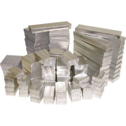 500 Silver Jewelry Display Cotton Gift Storage Boxes