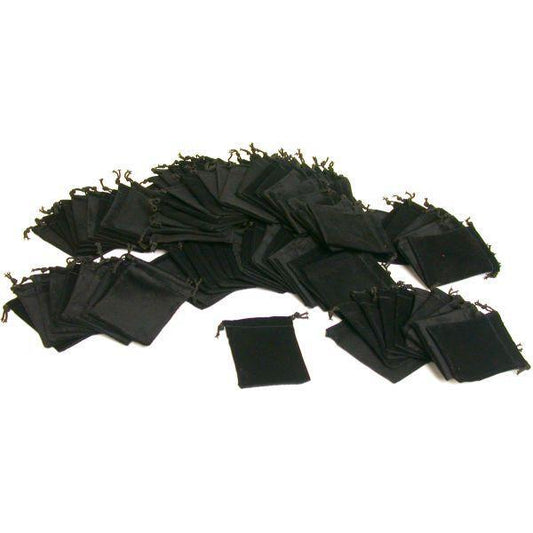 100 Black Velvet Pocket Watch & Jewelry Gift Pouches