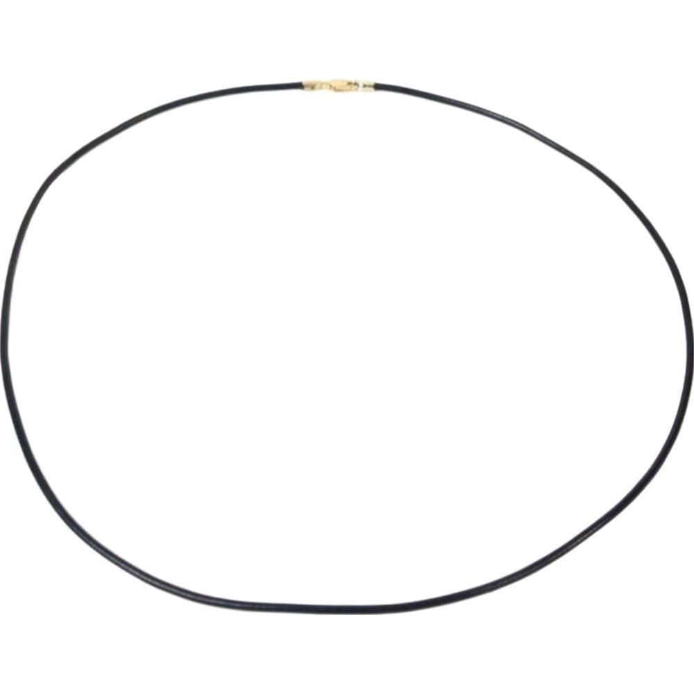 Leather Cord Necklace Black 18"