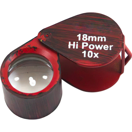 10x Round Triplet Loupe Red 18mm