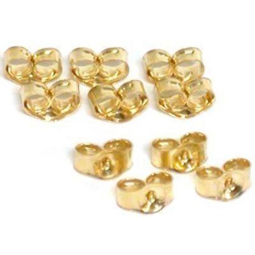 10 14K Yellow Gold Light Friction Baby Earring Backs Jewelry 3mm x 4mm