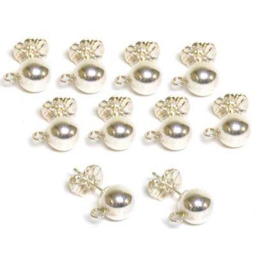 6mm Sterling Silver Ball Earrings & Ear Backs