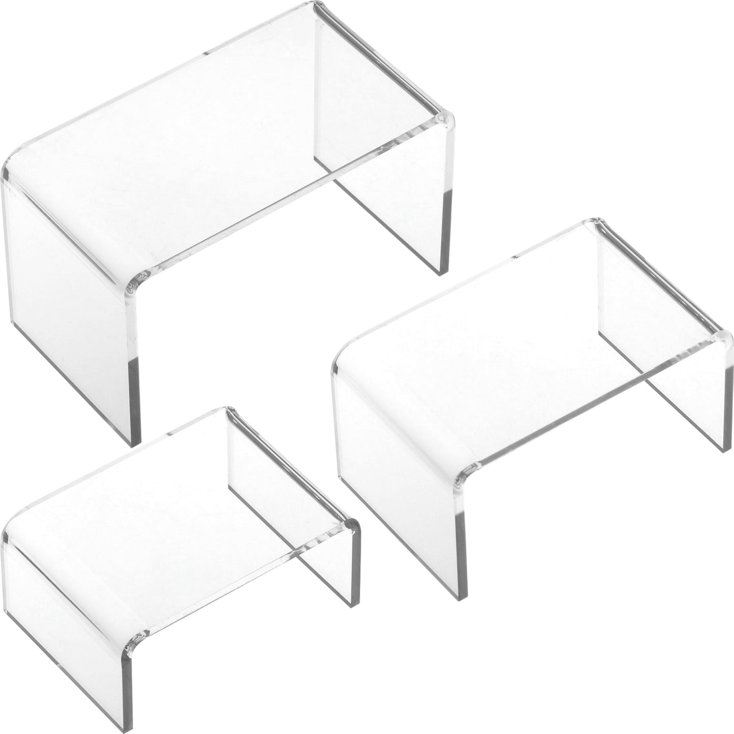 6 Clear Acrylic Jewelry Display Risers Showcase Fixtures
