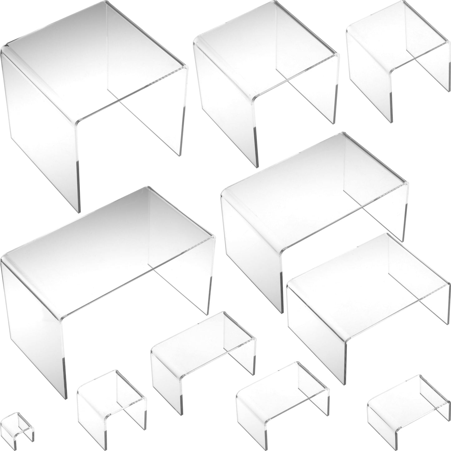 11 Acrylic Jewelry Risers Clear Display New Set