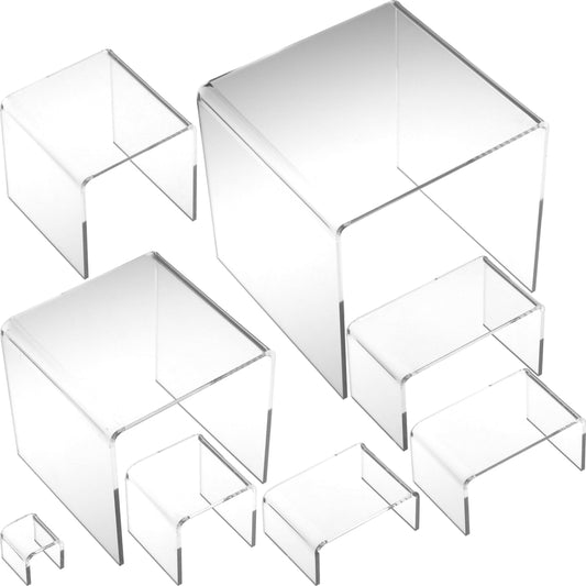 8 Layer Clear Acrylic Risers Showcase Display Stands