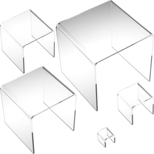 Jewelry Showcase Display Risers Acrylic 5Pcs