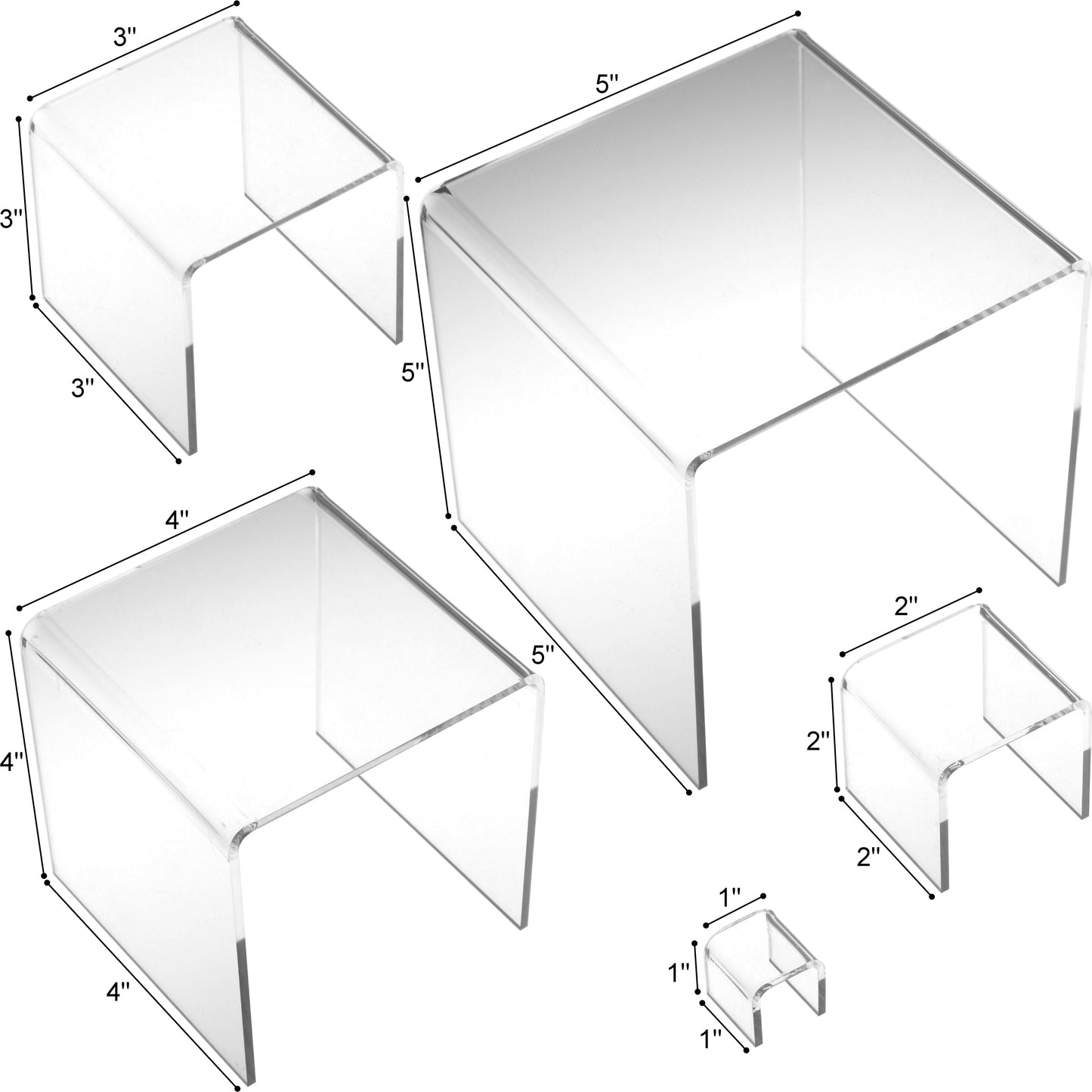 11 Acrylic Jewelry Risers Clear Display New Set