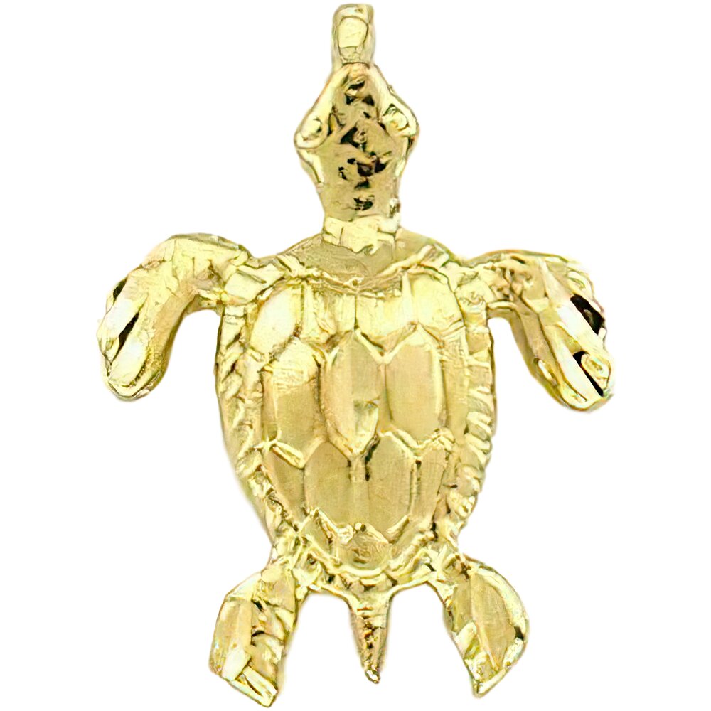 Sea Turtle Charm 14k Gold 13mm