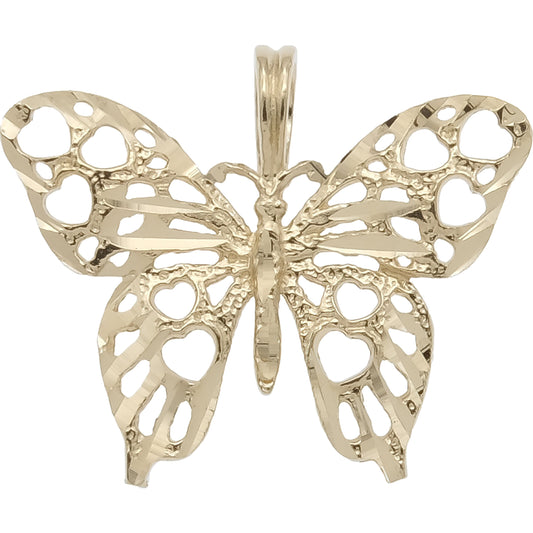 Butterfly Charm 14k Gold 17mm