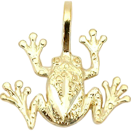 Frog Charm Diamond-Cut 14k Gold 14mm
