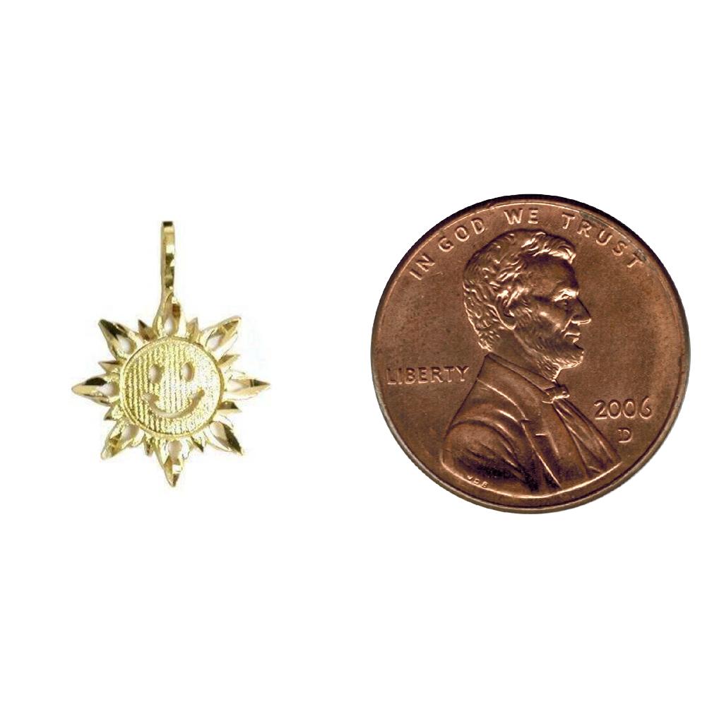 Sun Charm 14k Gold 19.5mm