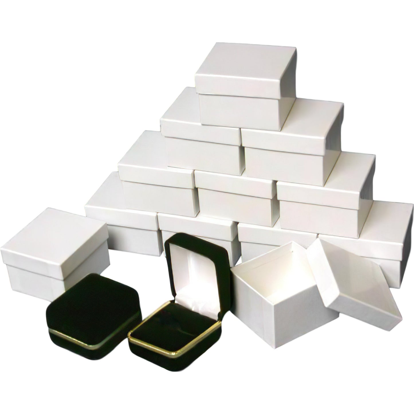Black Velvet Ring Jewelry Gift Boxes with Brass Rim Showcase Display K ...