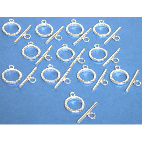 12 TOGGLE CLASP Silver Bead Parts FindingKing