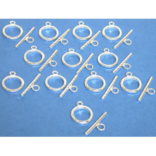 12 TOGGLE CLASP Silver Bead Parts FindingKing