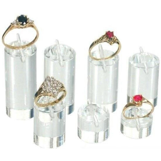 Ring Display Stands Round Acrylic 7Pcs