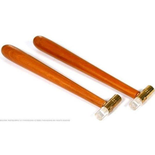 2 Hammer Brass & Plastic Wood Handle Mallet Bench Tool