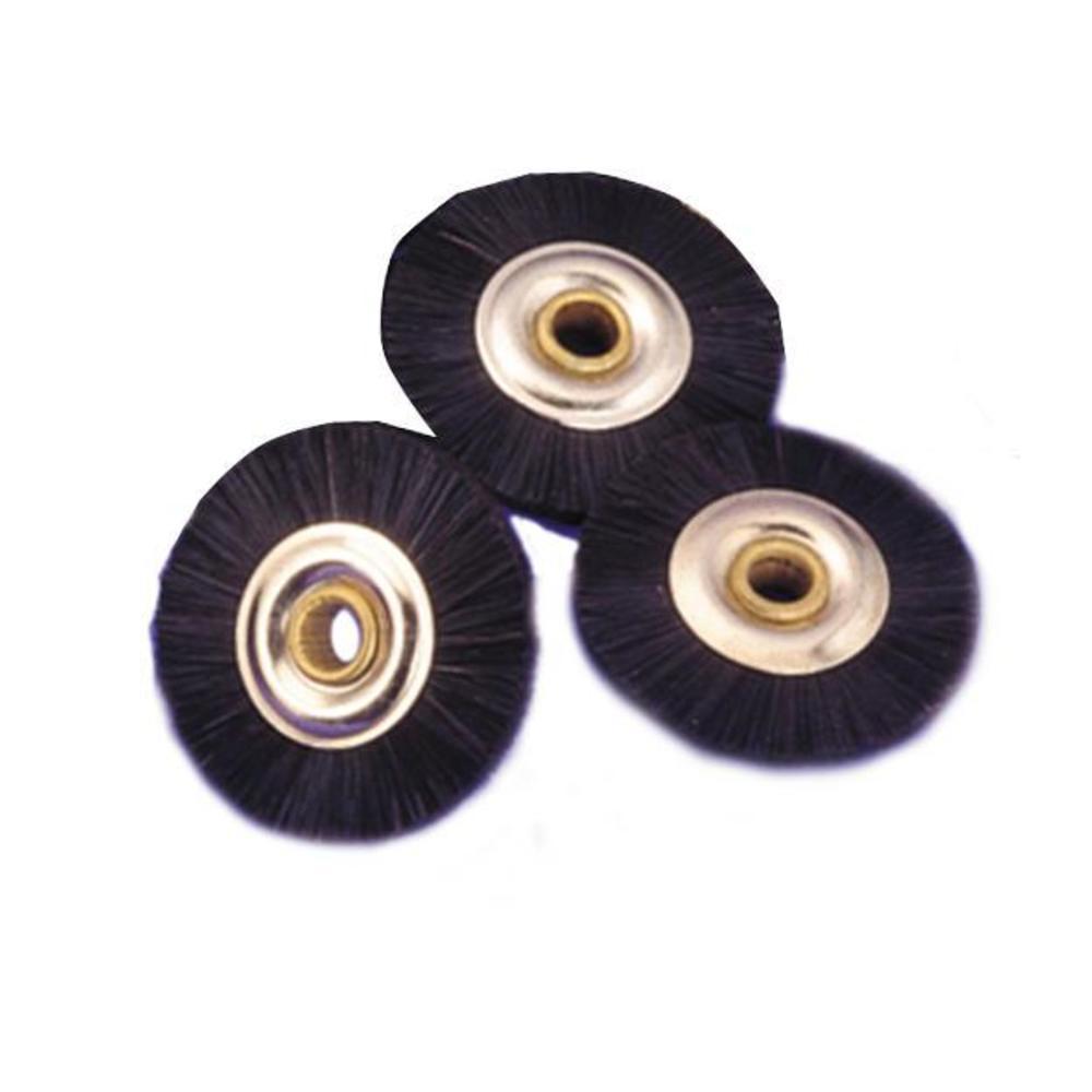 Black Bristle Wheel Polishing Brush with Steel Hub 1 3/4"