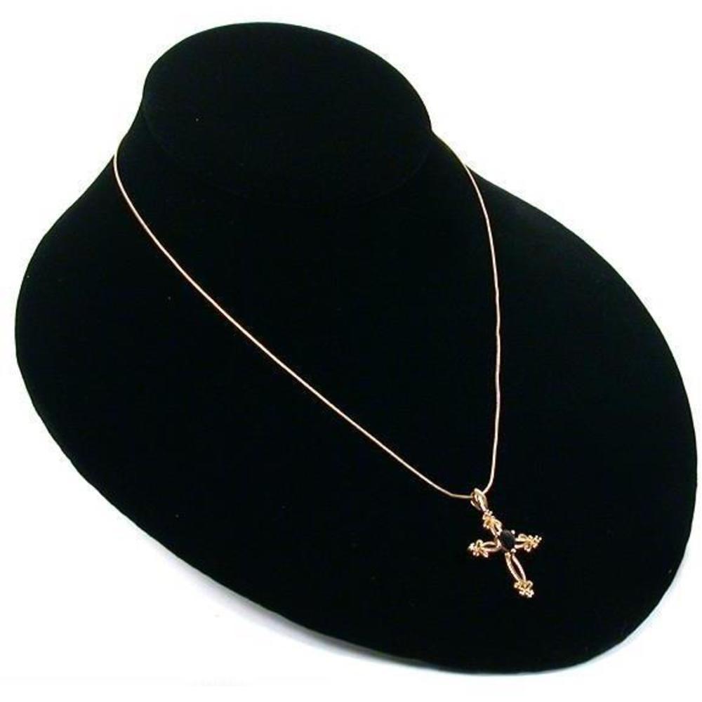 3 Black Velvet Necklace Chain Bust Showcase Jewelry Displays