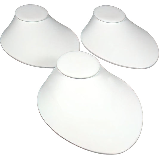 3 White Leather Necklace Busts Slatwall Jewelry Display