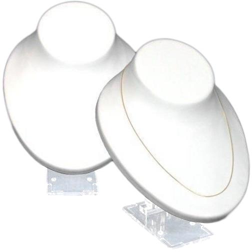 2 Necklace Display Adjusts 3X White Bust Unit