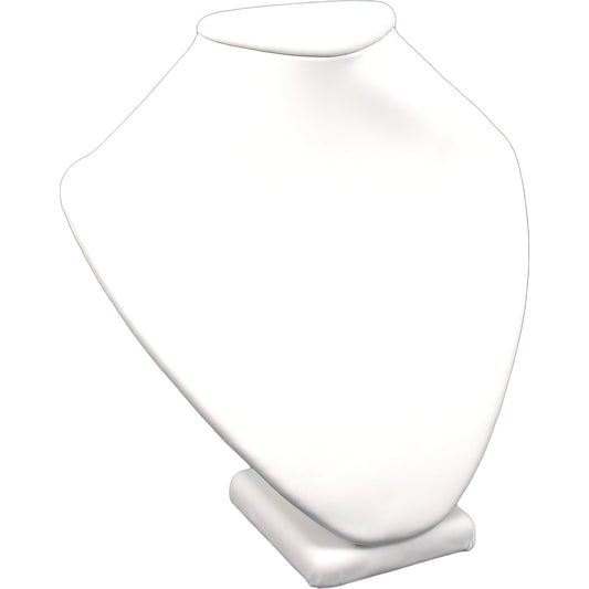 Bust Stand-Up Display White Faux Leather 6 1/2"