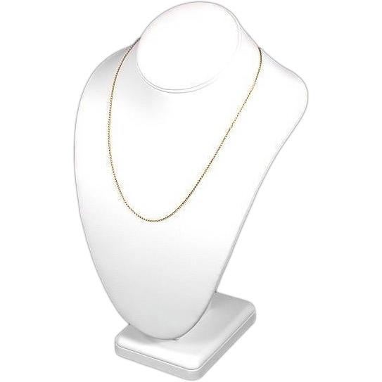 White Faux Leather Necklace Bust Display 11"