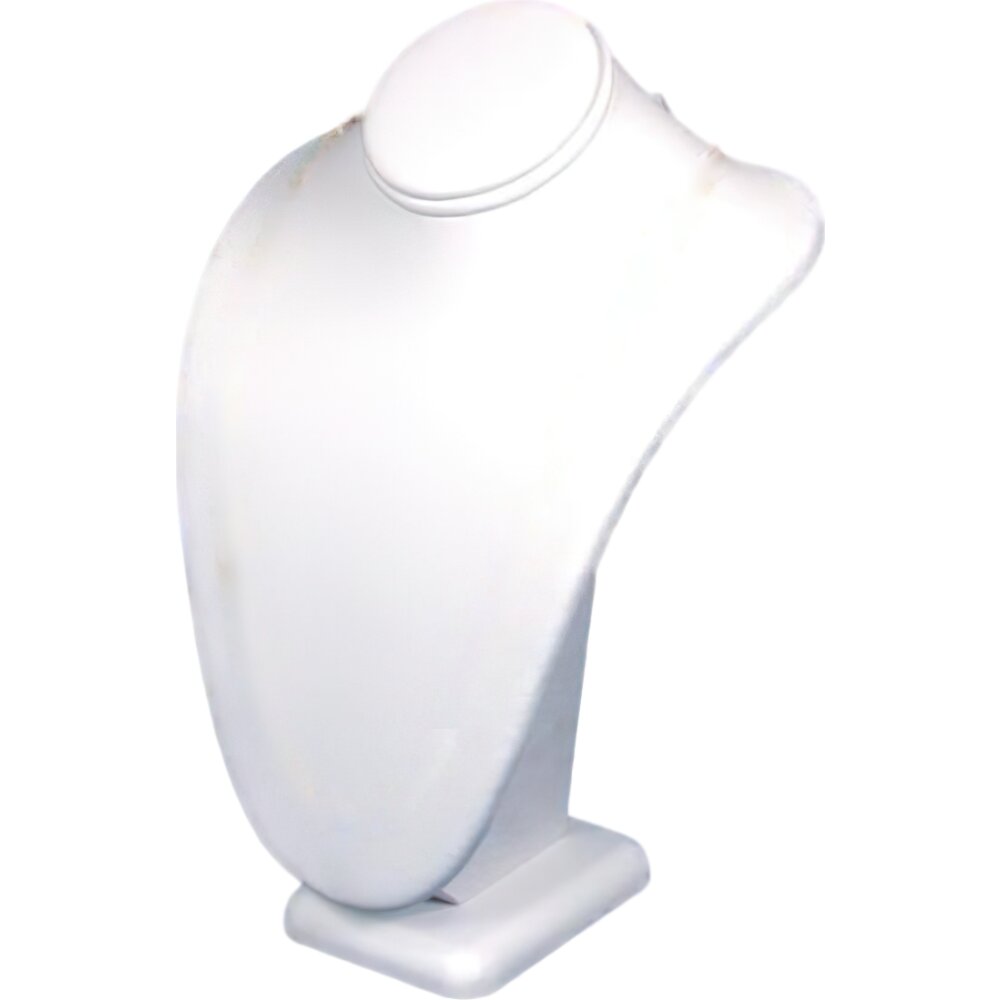 3 Necklace Bust White Leather Jewelry Showcase Display