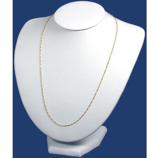3Pc White Leather Jewelry Necklace Display Bust 8" New