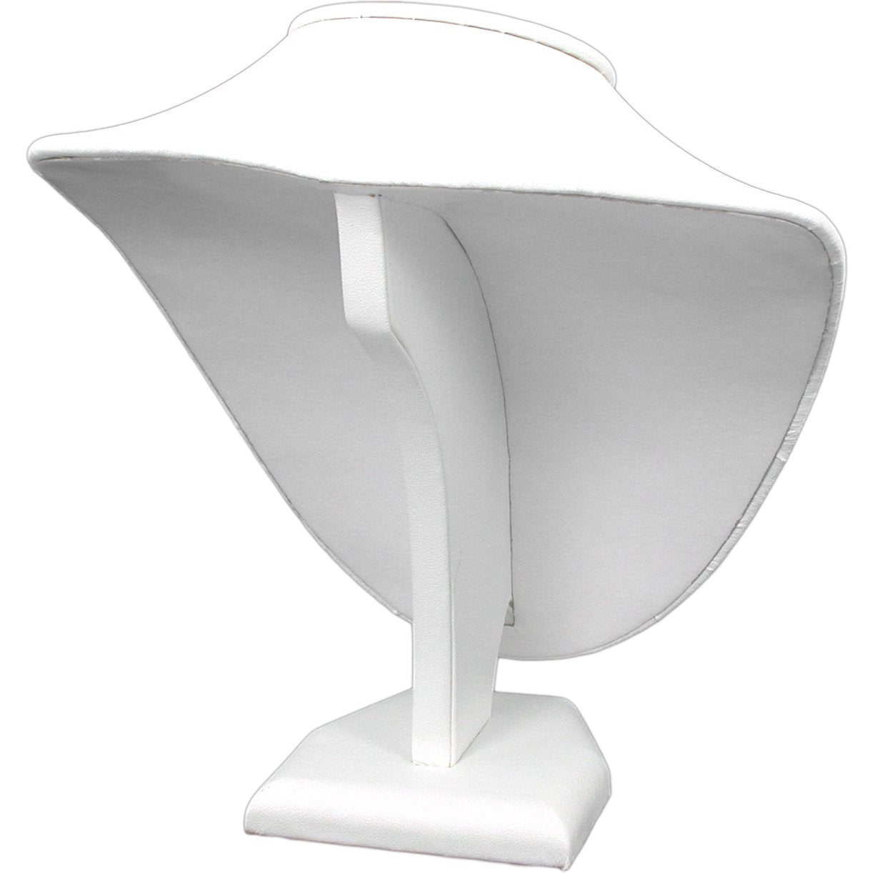 3Pc White Leather Jewelry Necklace Display Bust 8" New