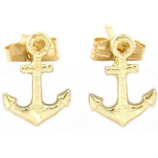 14K Gold Anchor Earrings Naval Sailing Nautical Jewelry