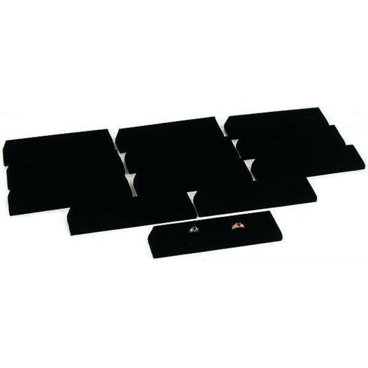 12 Black Velvet Ring Trays Jewelry Showcase Displays Stands