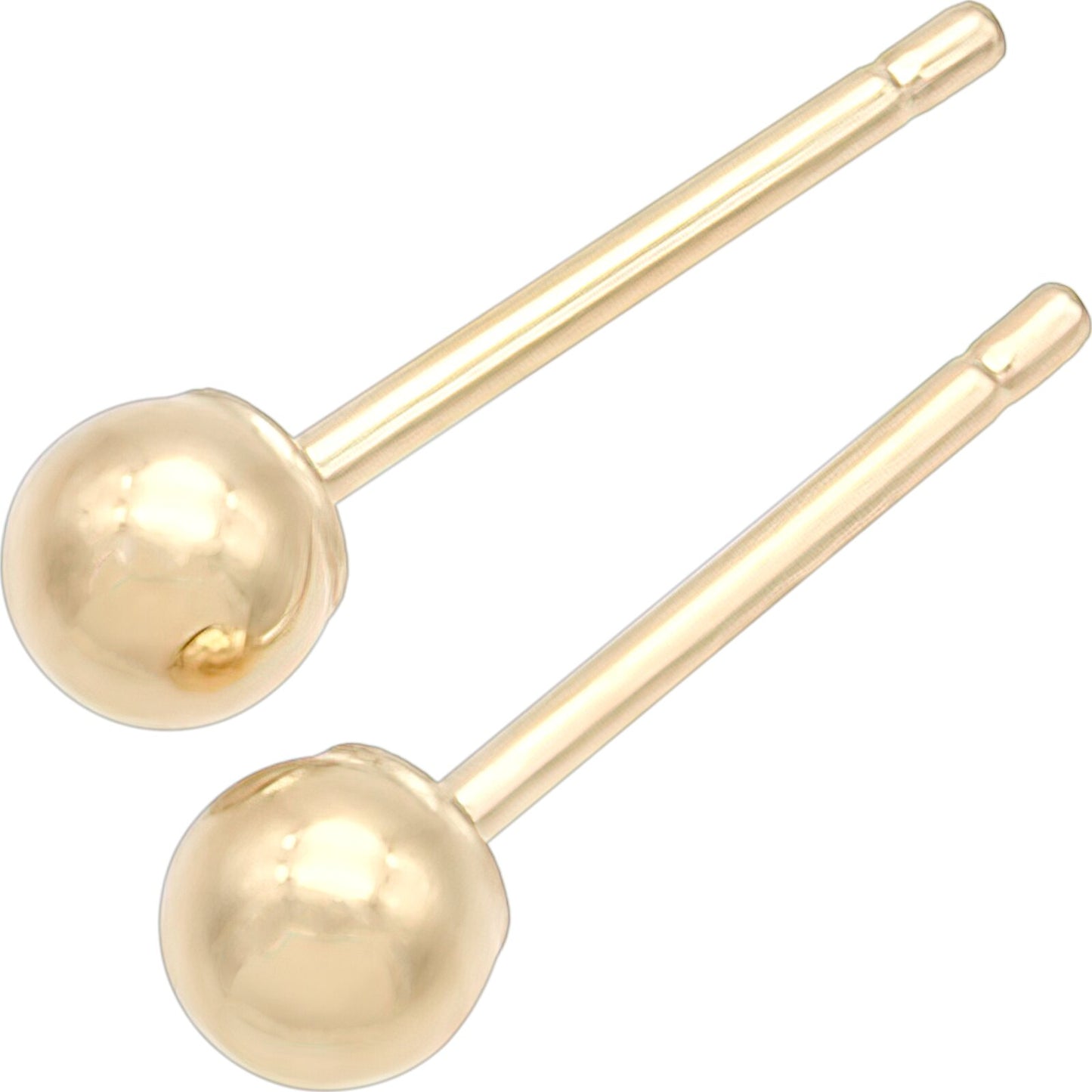 Ball Stud Earrings 14k Gold 3mm
