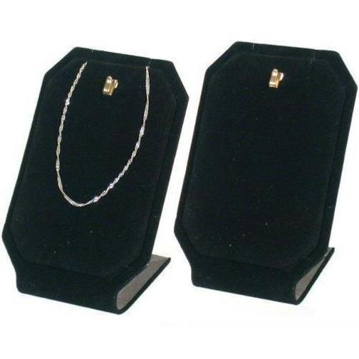 2 Pendant Chain Display Stand Velvet Black FindingKing