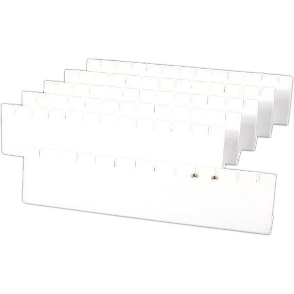 Earring Display Stands White Faux Leather 12" 6Pcs