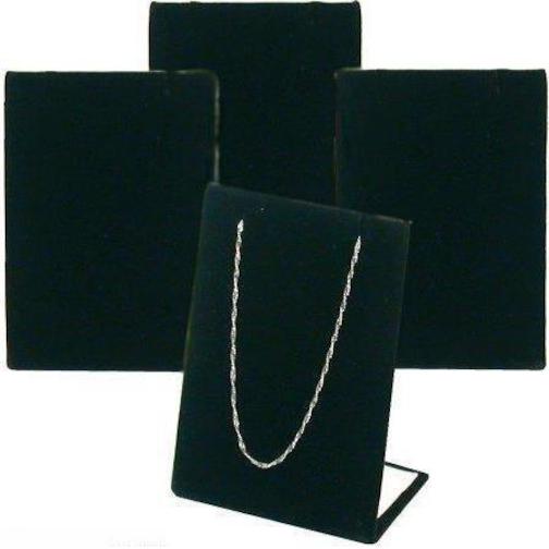 4 Black Velvet Pendant Chain Necklace Display Stand