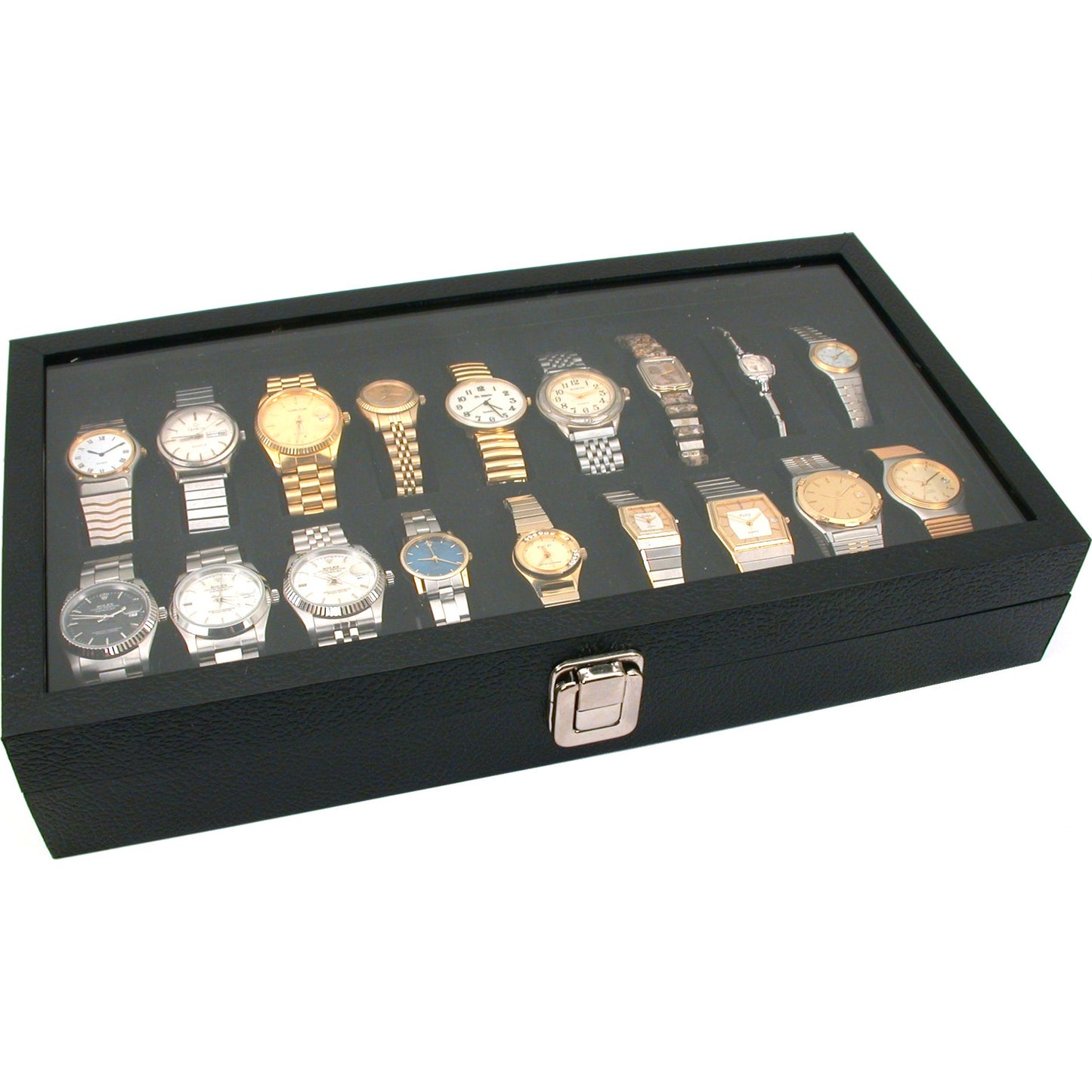 2Pc 18 Watch Glass Top Display Cases