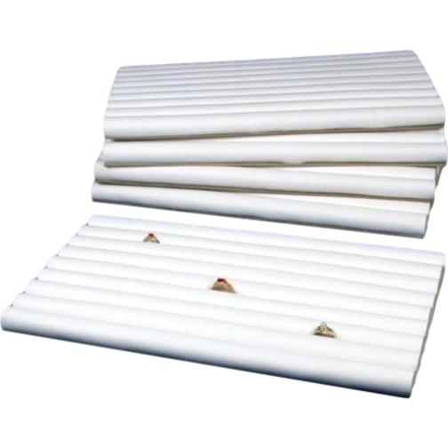 5 White Leather Continuous Slot Ring Trays Jewelry Showcase Displays