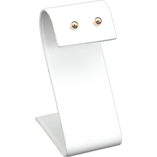 White Faux Leather Earring Countertop Display Stands 3.25" Kit 24 Pcs