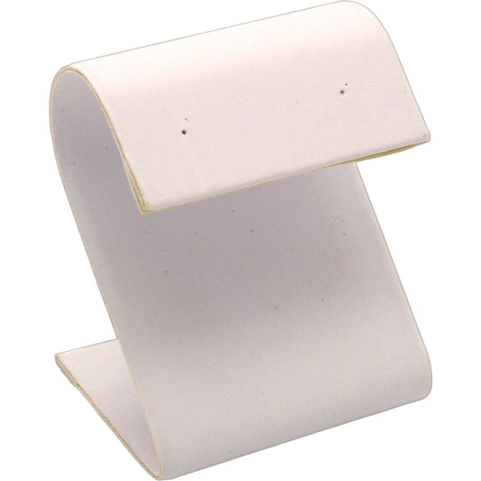 Earring Display Stand White Faux Leather 2 1/4"