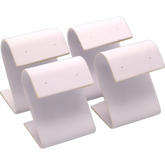 4 White Leather Earring Display Stands Jewelry 2.25"