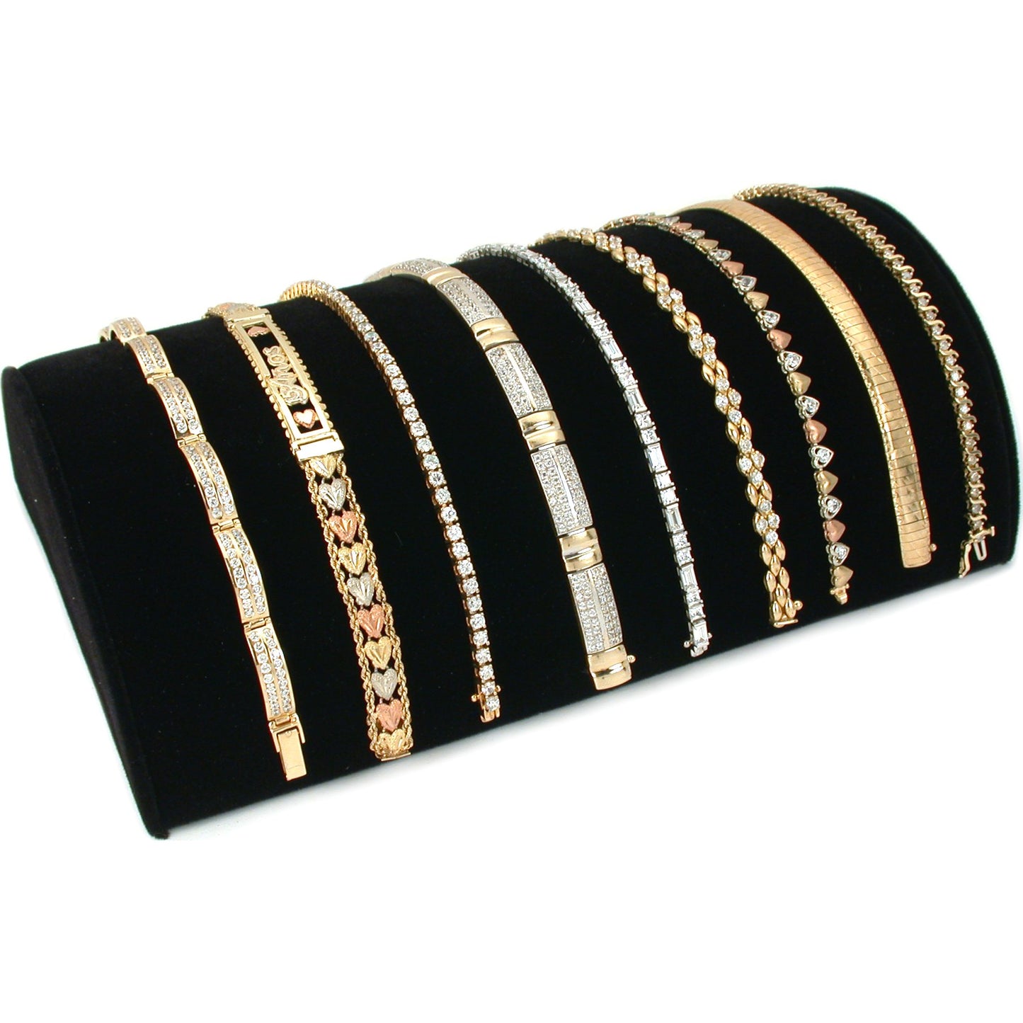 2 Black Velvet Bracelet Displays 8"