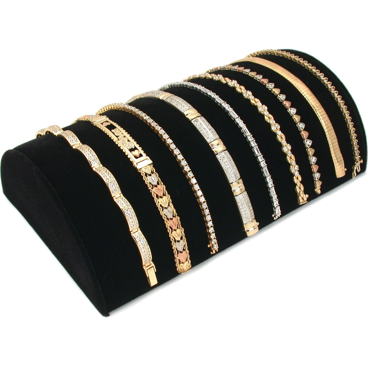 2 Black Velvet Bracelet Displays 8"