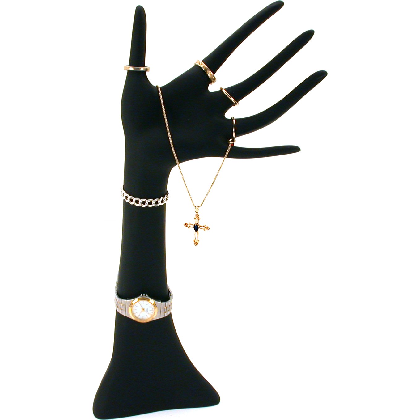 Large Black Mannequin Hand Necklace Chain Ring Jewelry Showcase Display