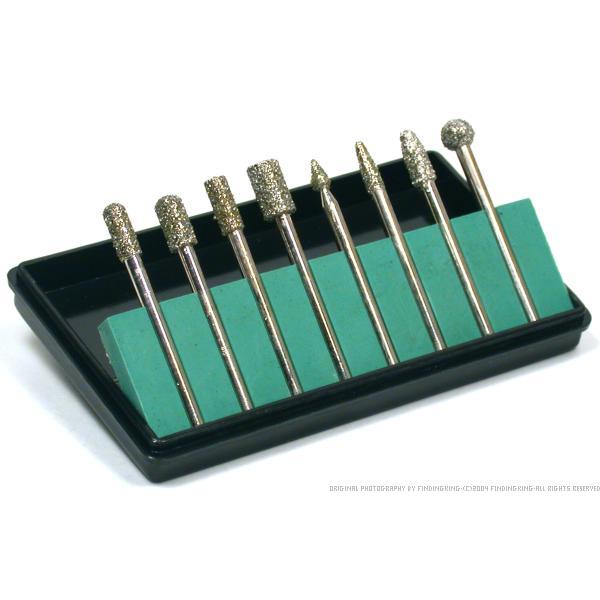 8 Diamond Coated Burs Set Lapidary Jewelers Tools Parts
