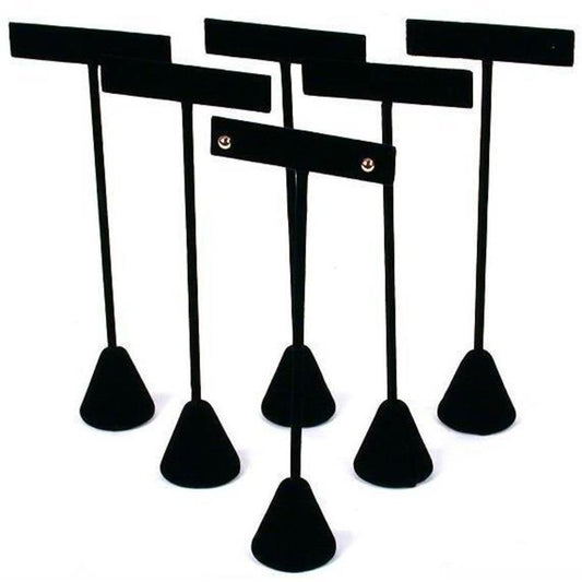6 Earring T Stand Black Velvet Showcase Display 6.75"