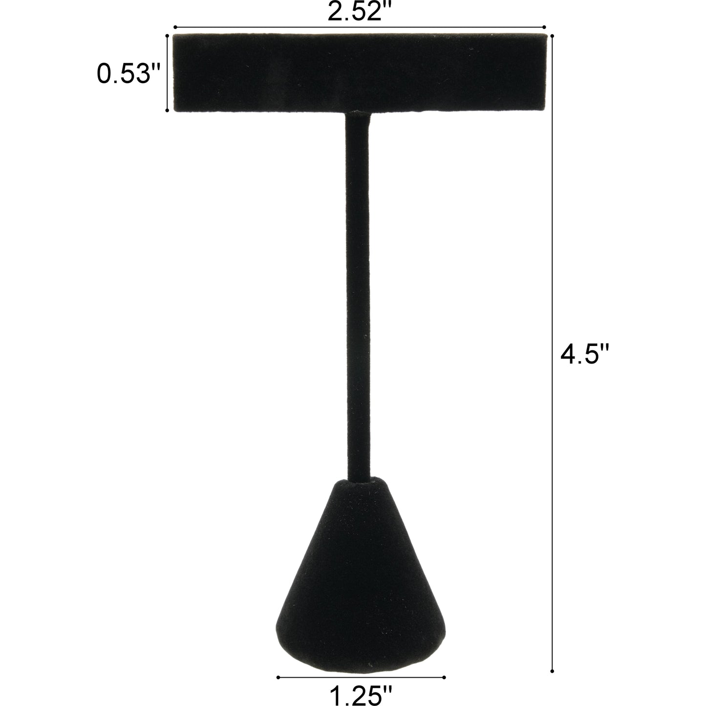 6 Earring T Stand Black Velvet Showcase Display 4.75"