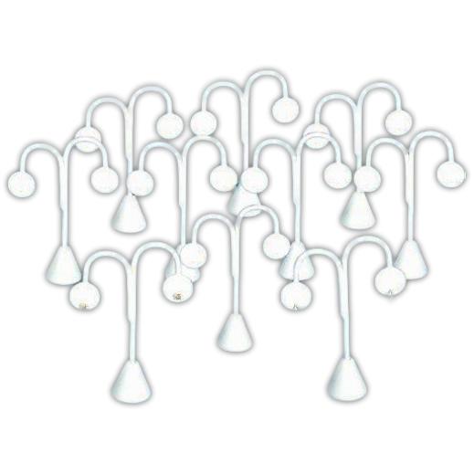 10 Faux White Leather Earring Displays 5 1/4"