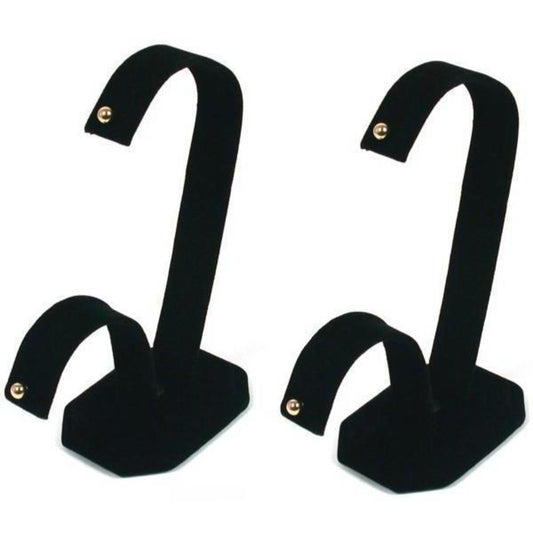 2 Earring Displays Black Velvet Showcase Countertop