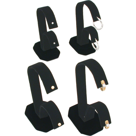 Black Velvet Earring Display Jewelry Stands Lot of 4
